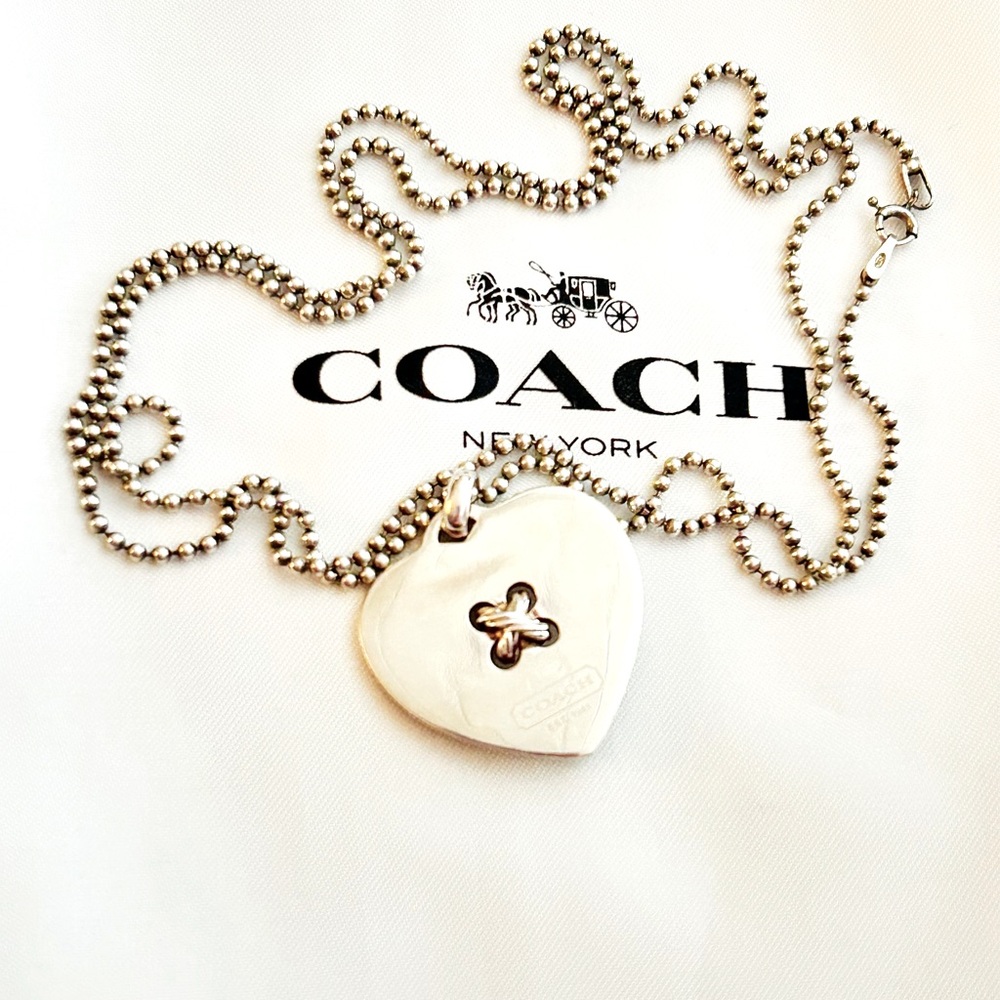 💰SOLD💰RARE Coach 925 Sterling Silver Heart Necklace - Picture 7 of 11